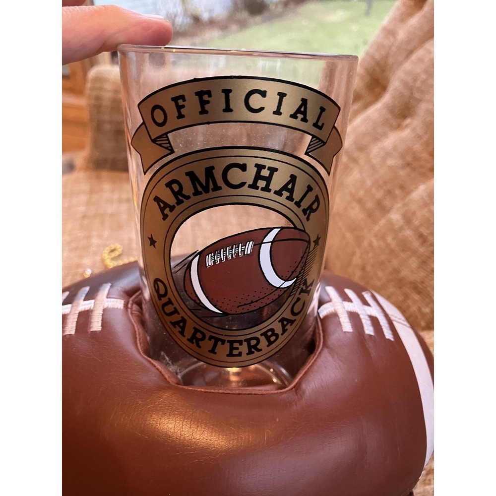 Vintage 1992 Stotter TV Armchair Quarterback Football Caddy Remote Holder Glass - Picture 3 of 7